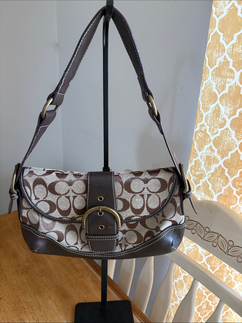 Coach Soho Brown Signature Shoulder Bag